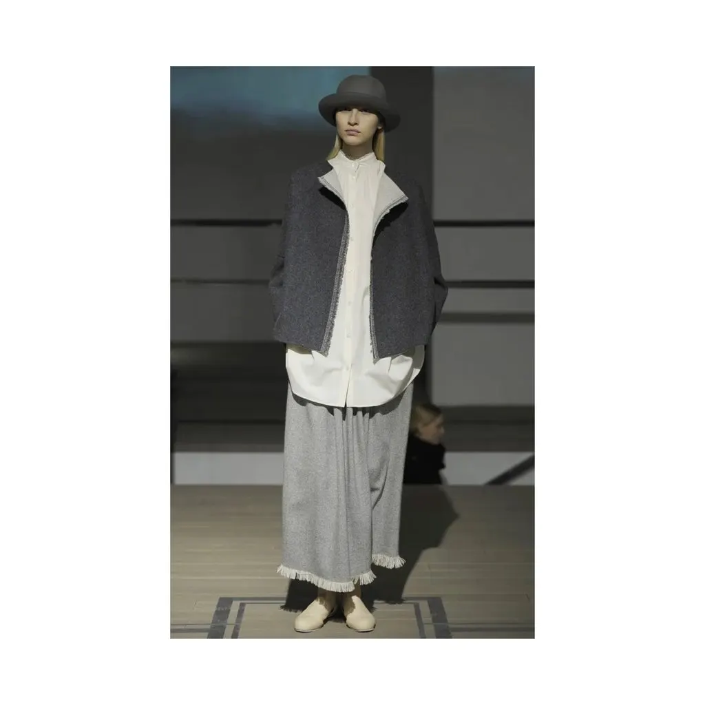 Unsigned Wool Jacket - '10s Beige Wool Good - Back View