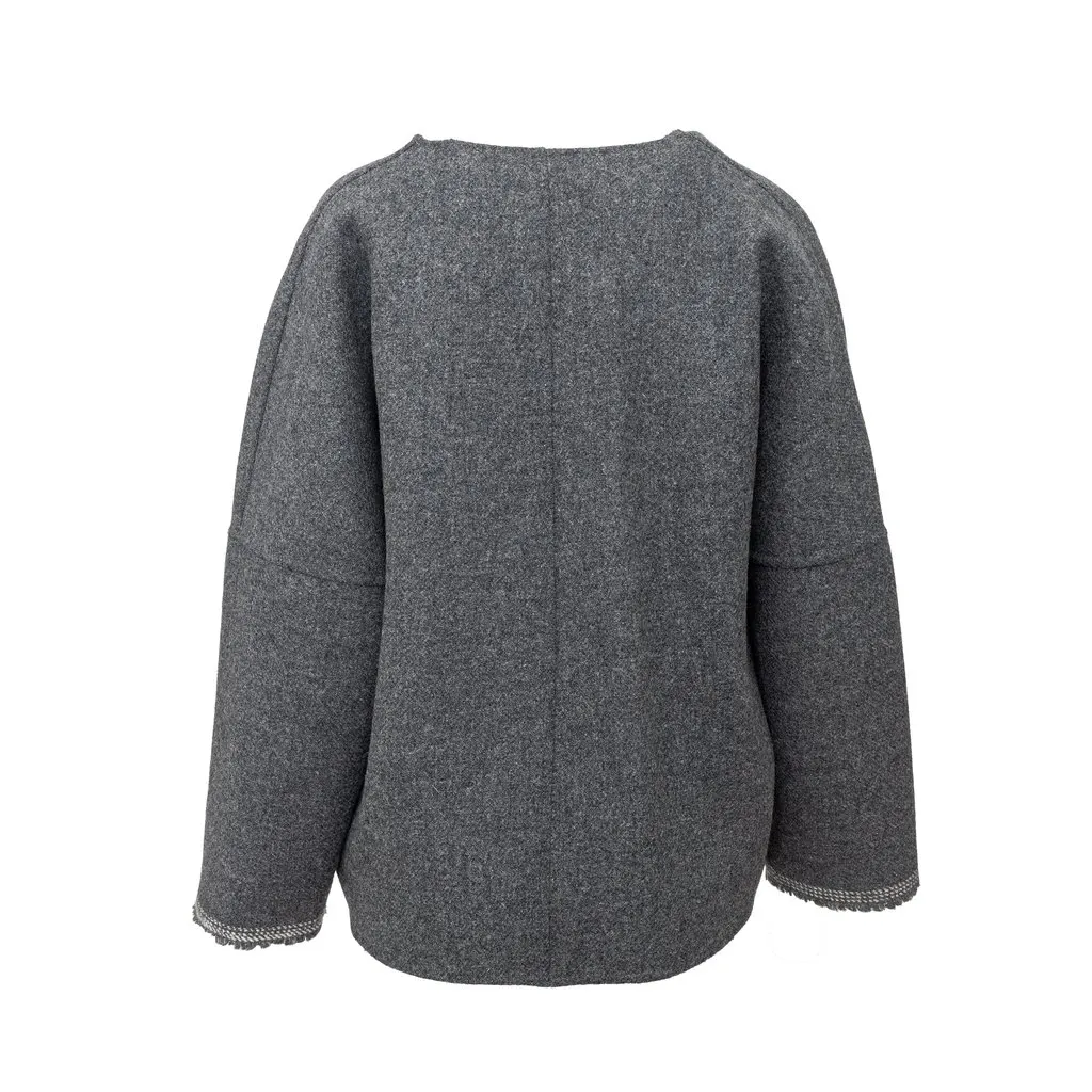 Unsigned Wool Jacket - '10s Beige Wool Good - Inside View