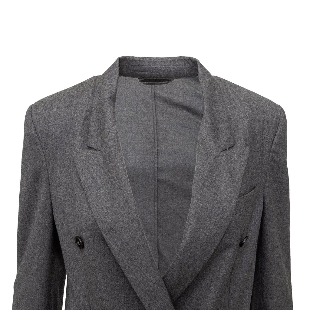 Maison Margiela Double Breasted Blazer - '10s Grey Wool Good - Inside View