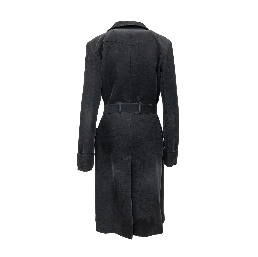 Unsigned Corduroy Coat - '00s Black Cotton Good - Inside View