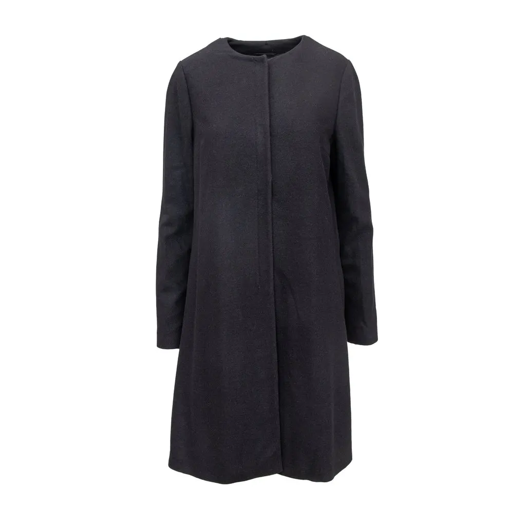 Unsigned Roberta Furlanetto Coat with Honeycomb Embroidery - '10s Red Wool Good - Front View
