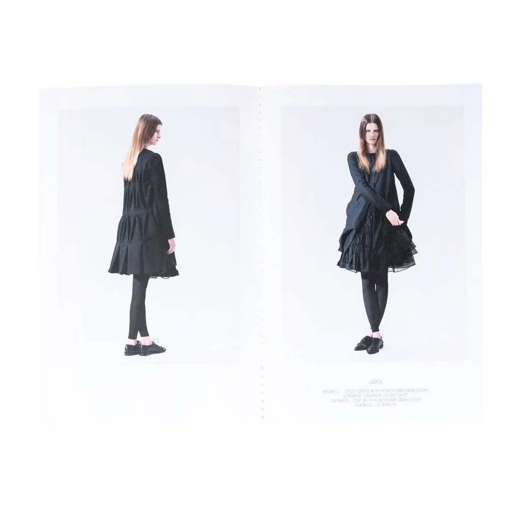 Unsigned Roberta Furlanetto Coat with Honeycomb Embroidery - '10s Red Wool Good - Back View