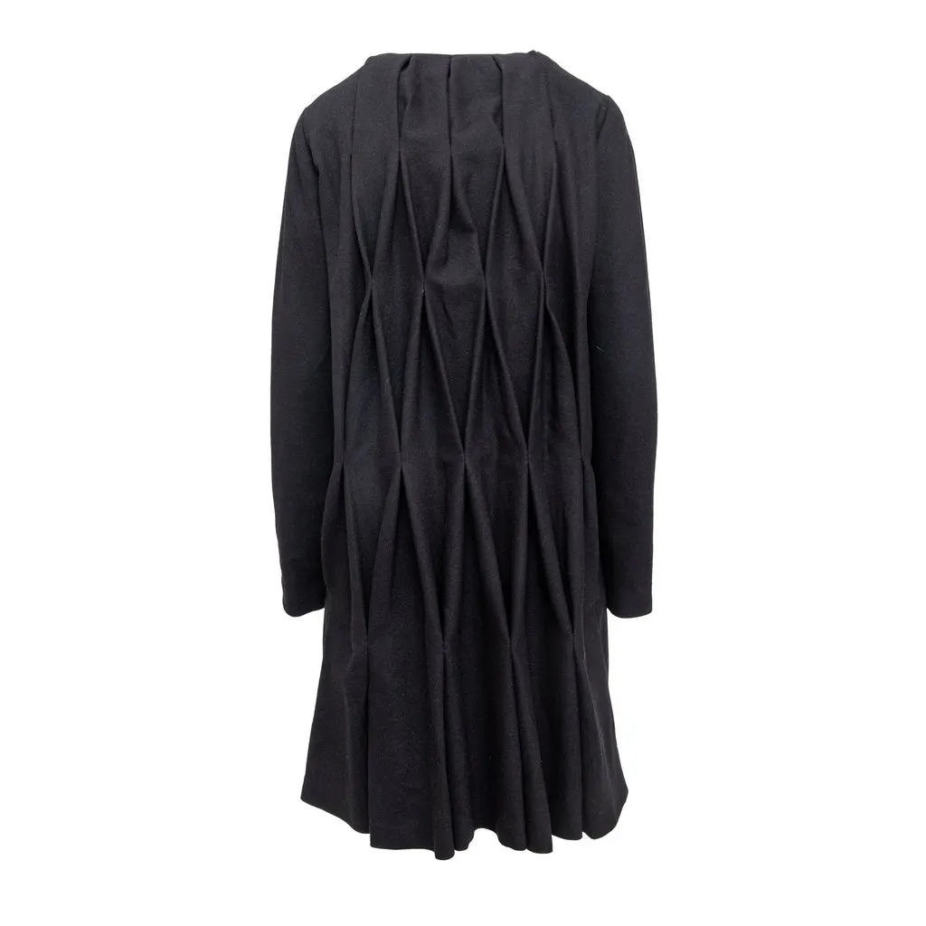 Unsigned Roberta Furlanetto Coat with Honeycomb Embroidery - '10s Red Wool Good - Inside View