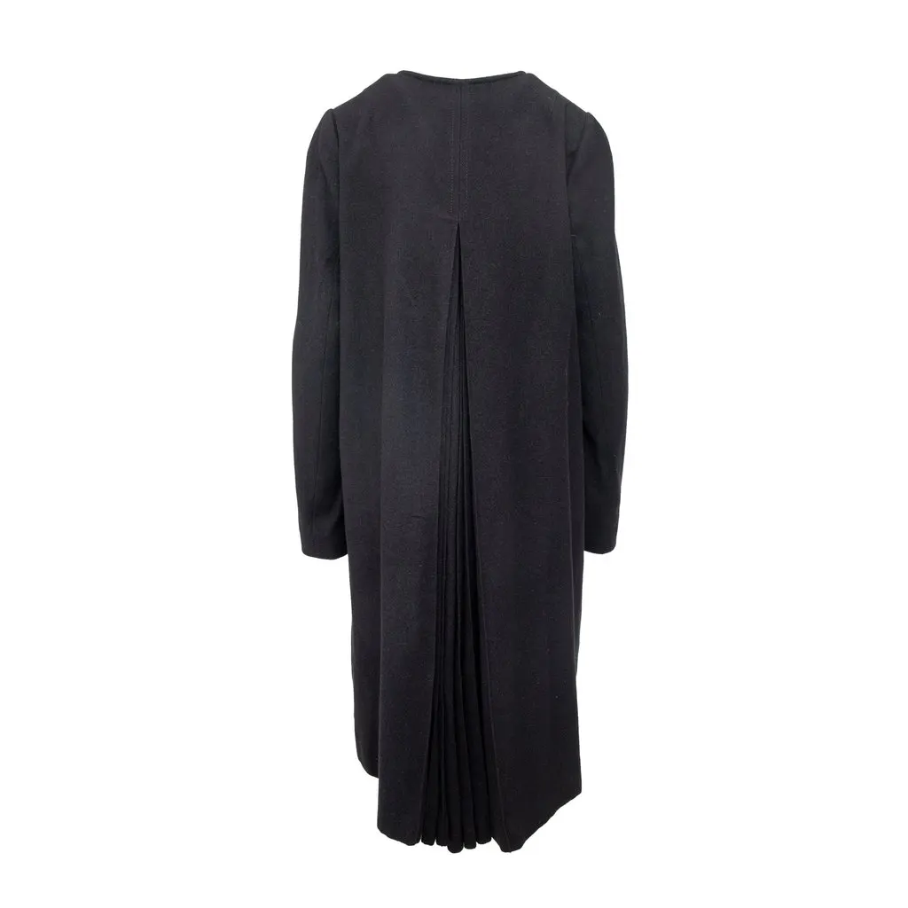 Unsigned Roberta Furlanetto Coat with Back Pleats - '10s Red Silk Good - Inside View