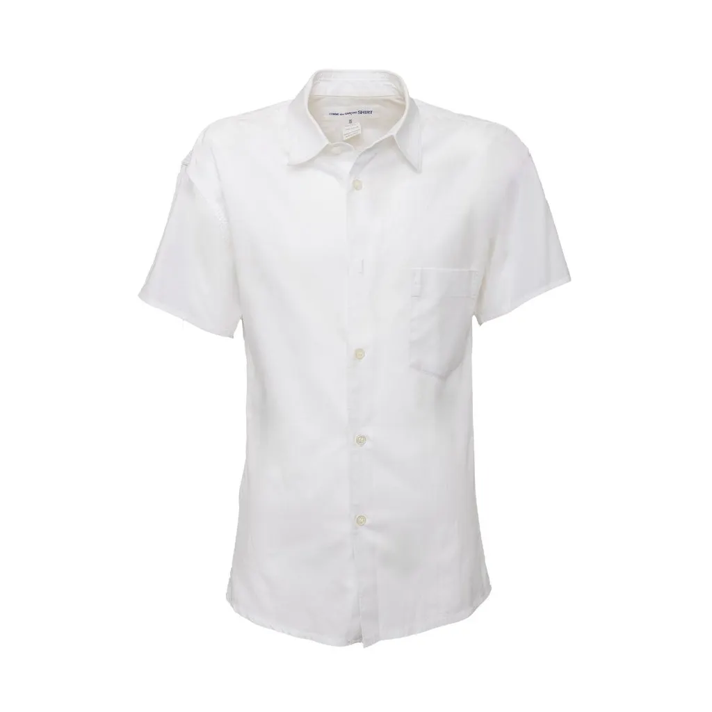 Comme des Garçons Short Sleeve Shirt - '10s White Cotton Good - Front View