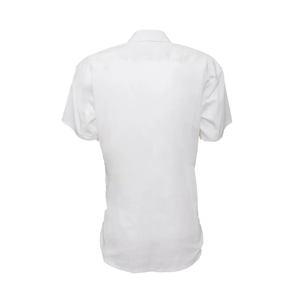 Comme des Garçons Short Sleeve Shirt - '10s White Cotton Good - Back View
