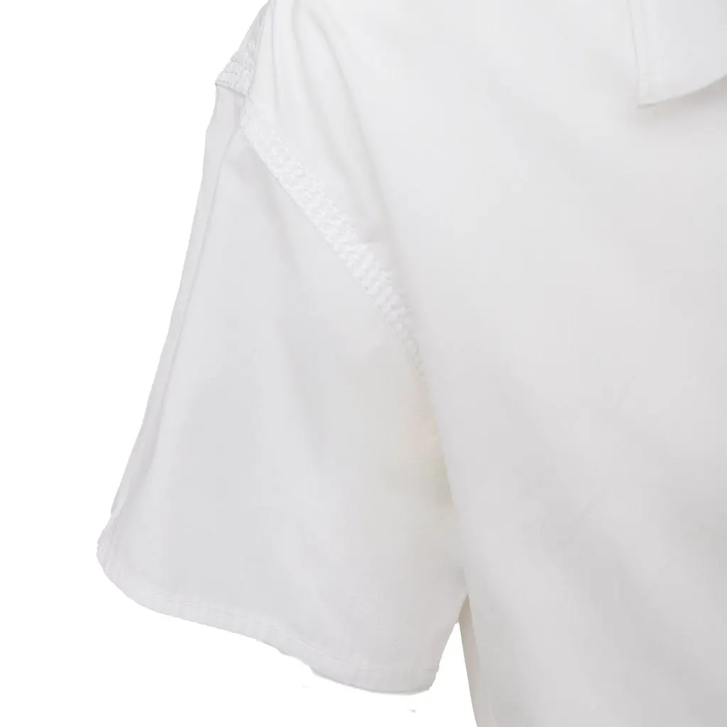 Comme des Garçons Short Sleeve Shirt - '10s White Cotton Good - Model View