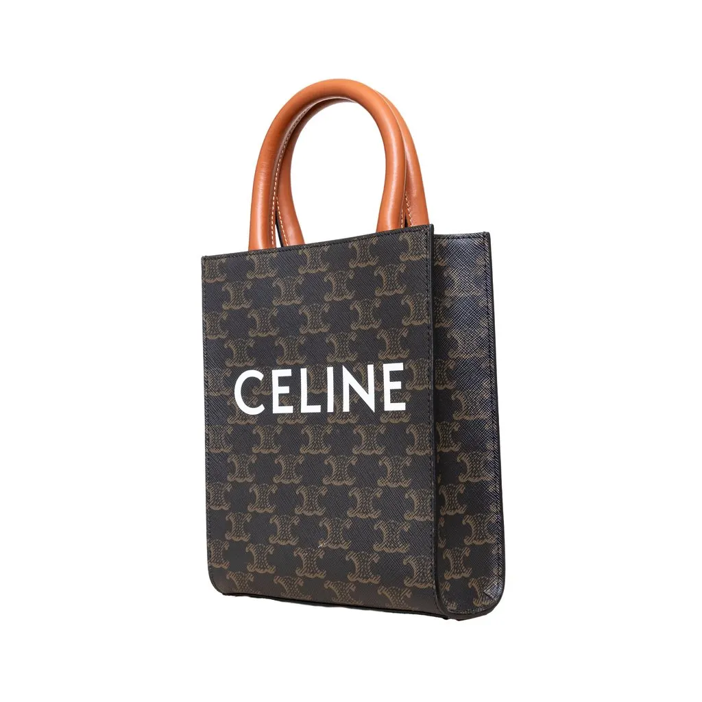 Celine Mini Vertical Cabas Tote - '20s Red Canvas Good - Back View