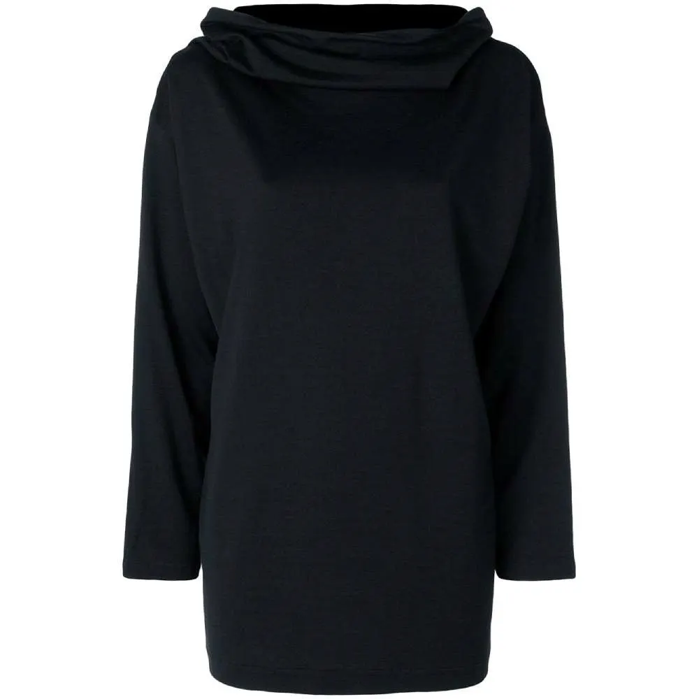 Comme des Garçons Black Wool Blouse - '90s Black Wool Good - Front View