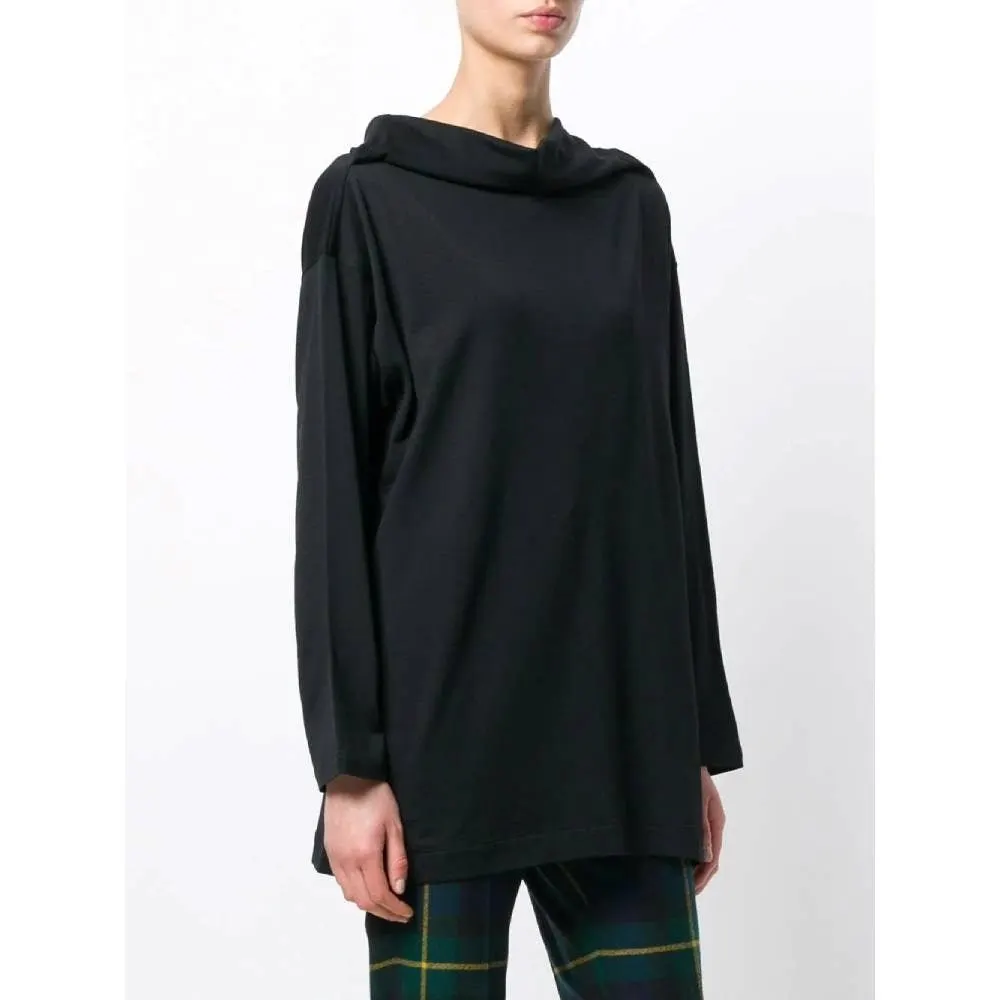 Comme des Garçons Black Wool Blouse - '90s Black Wool Good - Inside View