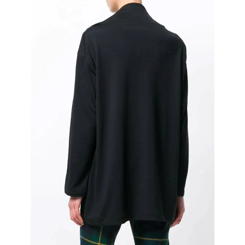 Comme des Garçons Black Wool Blouse - '90s Black Wool Good - Model View