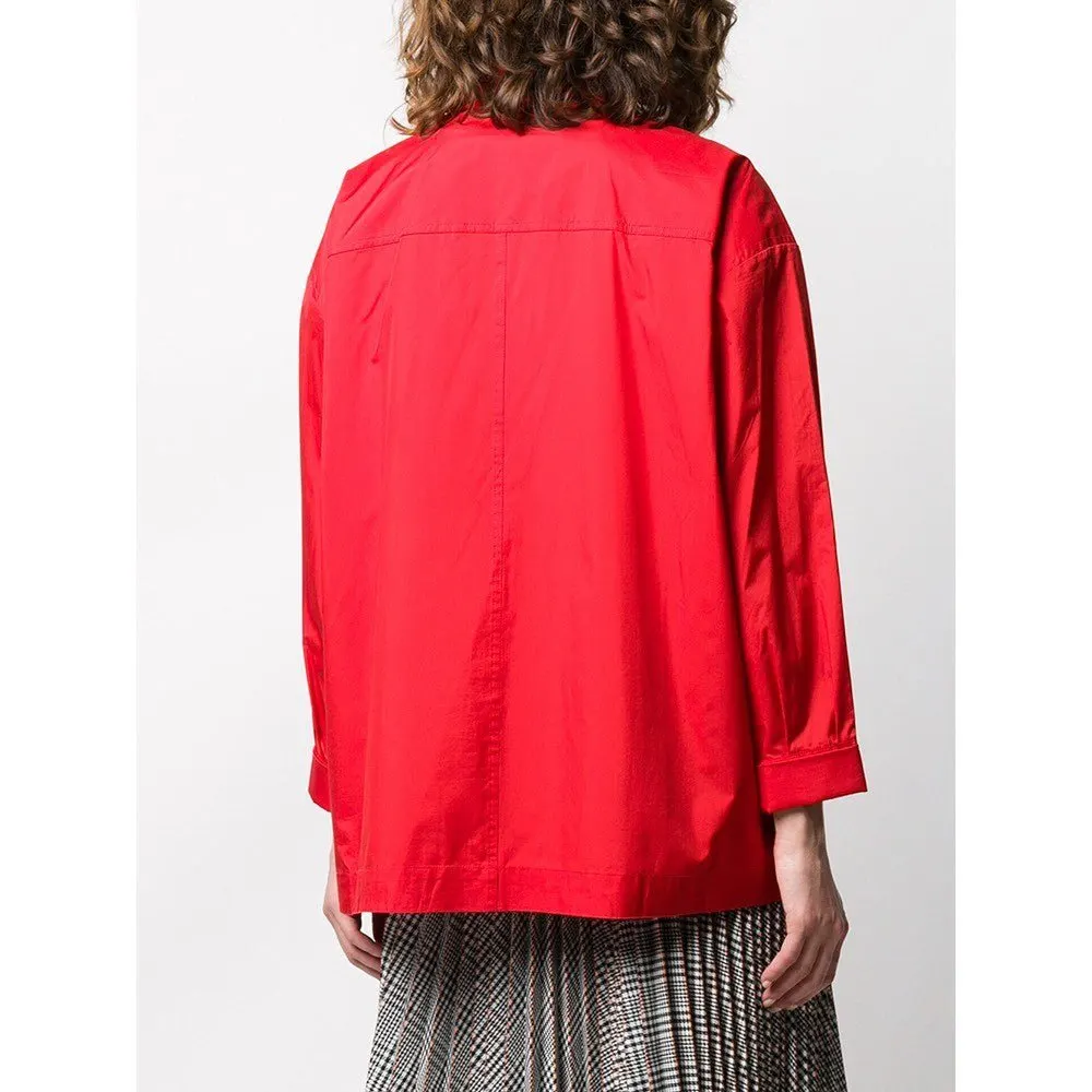 Chanel Red Nylon Jacket - '80s Red Good - Model View