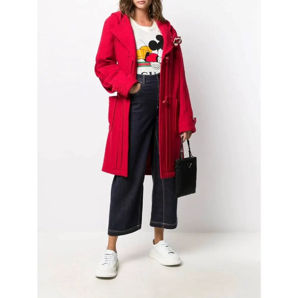 Chanel Red Wool Coat - 2000s Red Wool Good - Back View