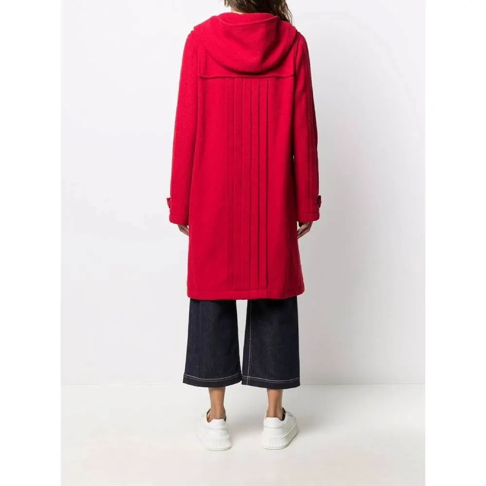 Chanel Red Wool Coat - 2000s Red Wool Good - Inside View