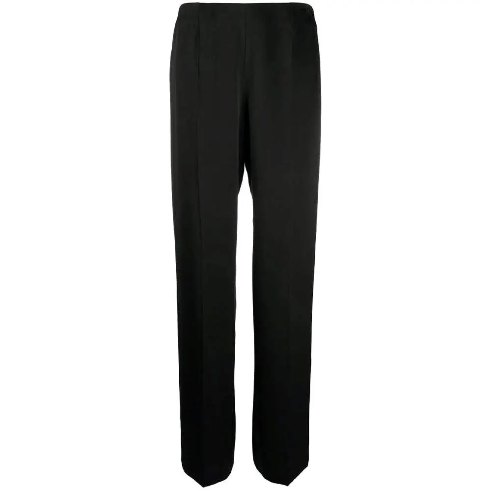 Chanel Black Silk Trousers - 2000s Black Silk Good - Front View