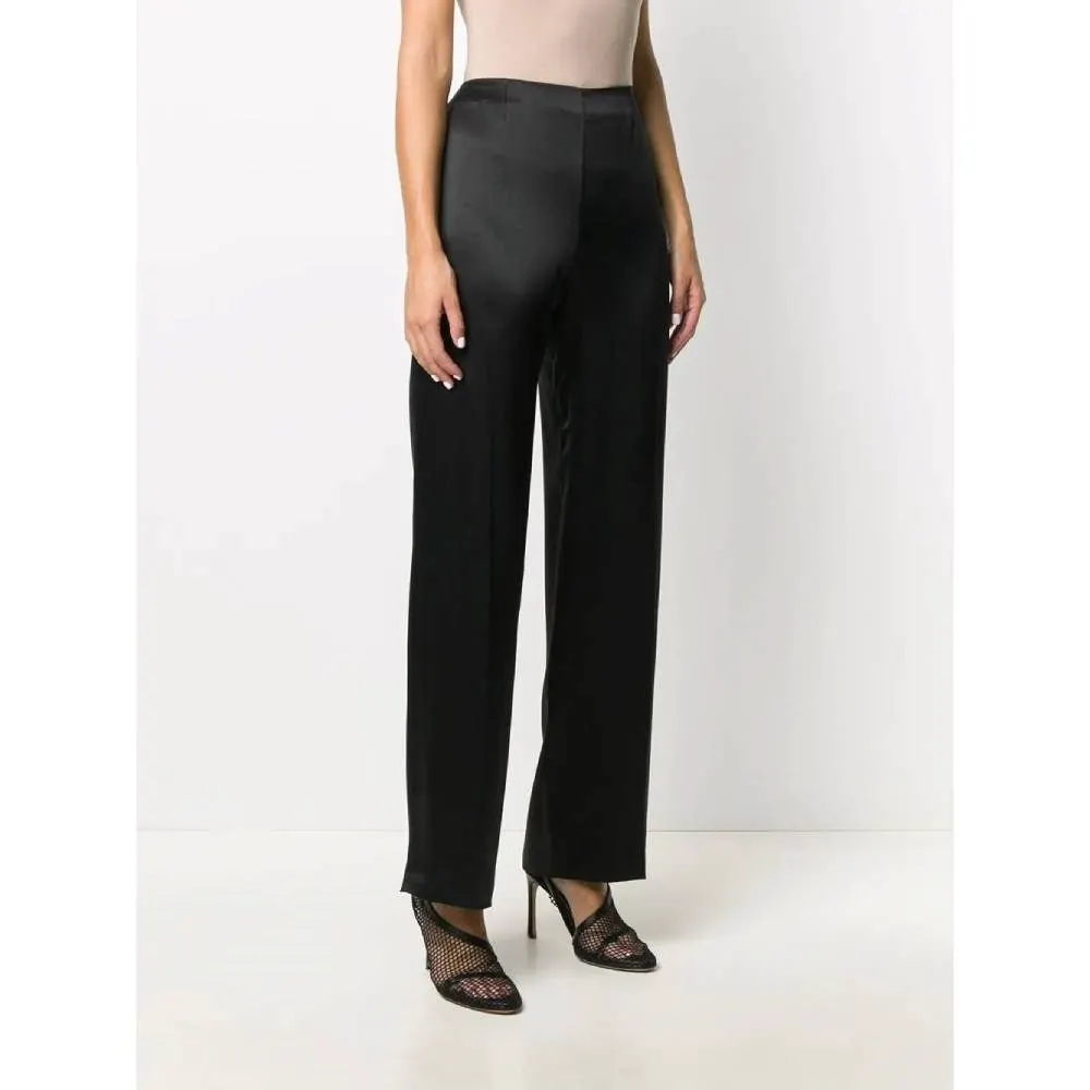 Chanel Black Silk Trousers - 2000s Black Silk Good - Inside View