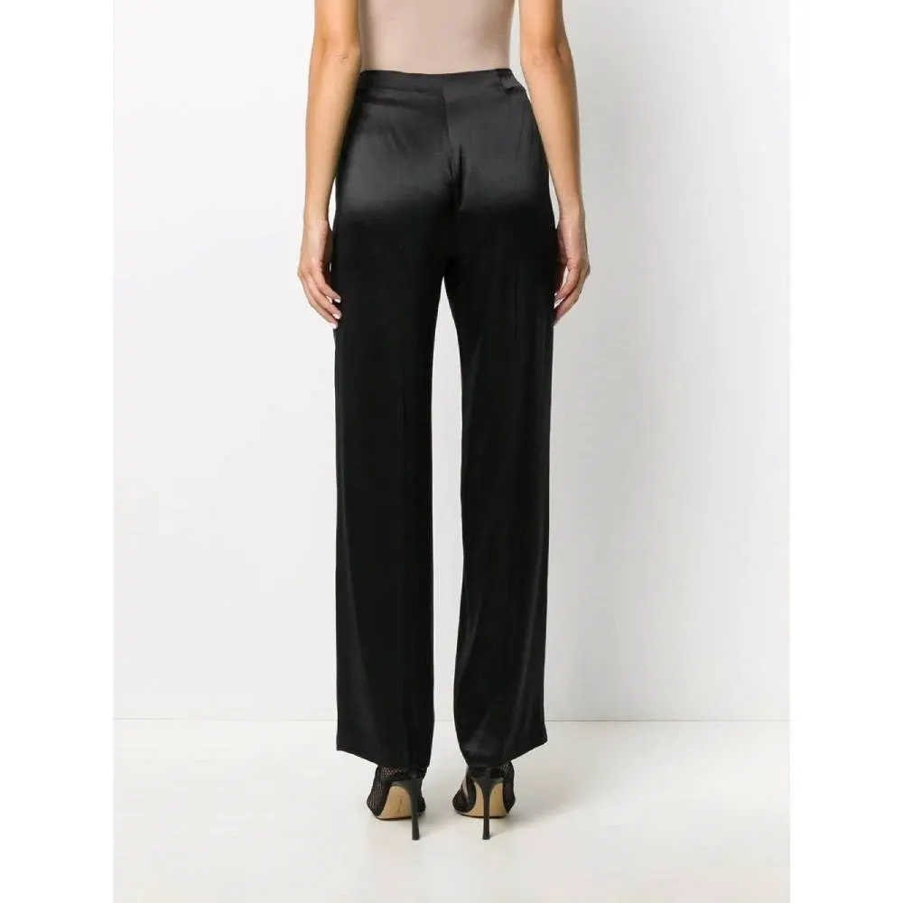 Chanel Black Silk Trousers - 2000s Black Silk Good - Model View