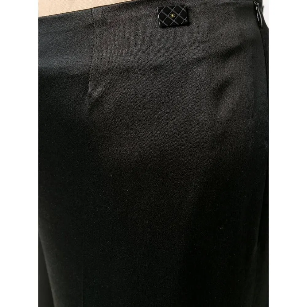 Chanel Black Silk Trousers - 2000s Black Silk Good - Box View