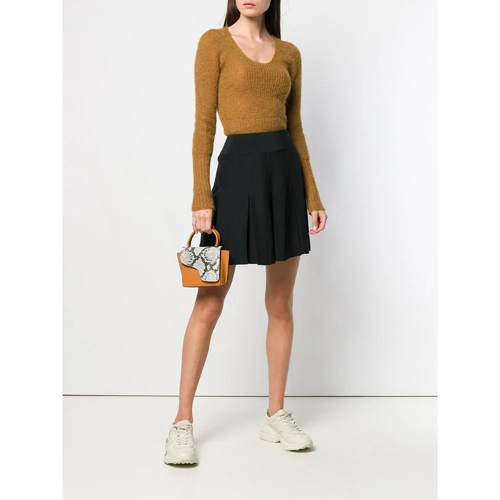 Chanel Black Silk Miniskirt - '90s Black Silk Good - Back View
