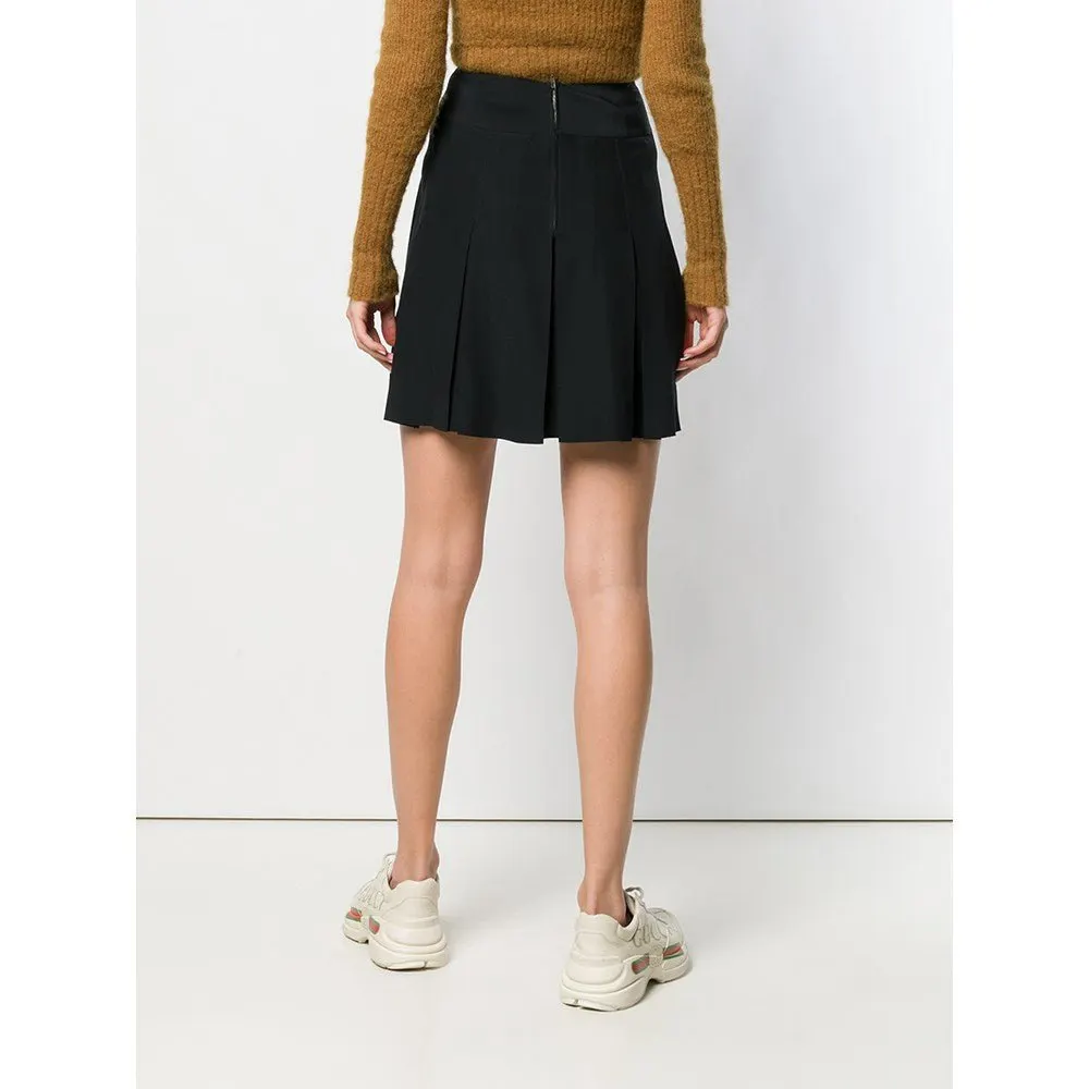 Chanel Black Silk Miniskirt - '90s Black Silk Good - Model View