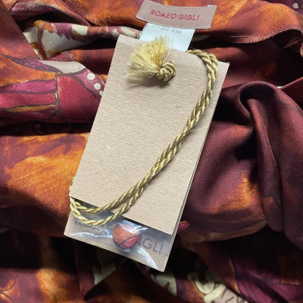 Romeo Gigli Rust Silk Dress - '90s Red Silk Good - Box View