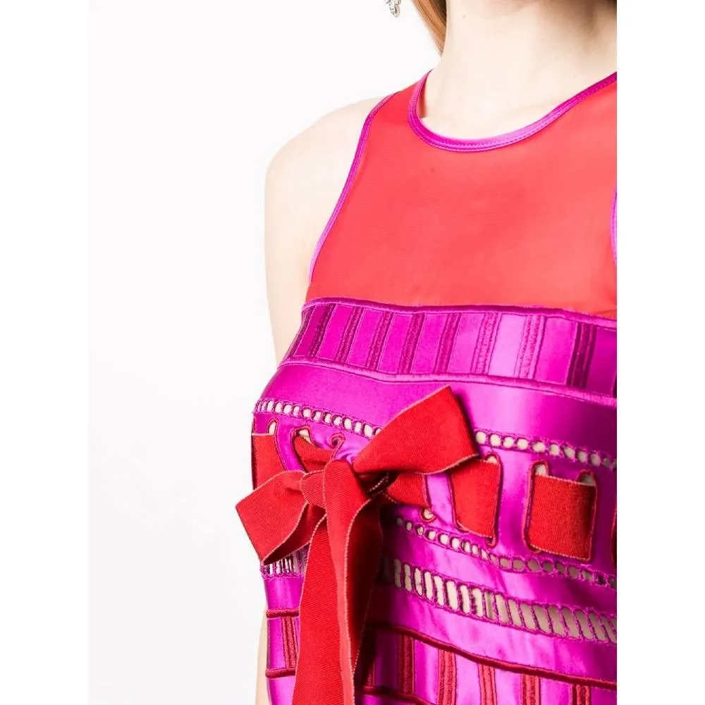 Gianfranco Ferré Fuchsia and Red Silk Dress - '90s Red Silk Good - Box View