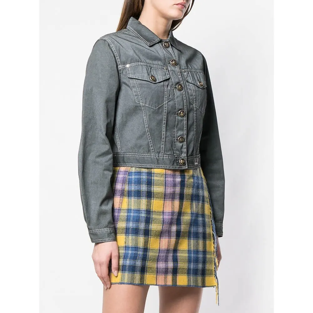 Versace Grey Denim Jacket - '90s Grey Denim Good - Inside View