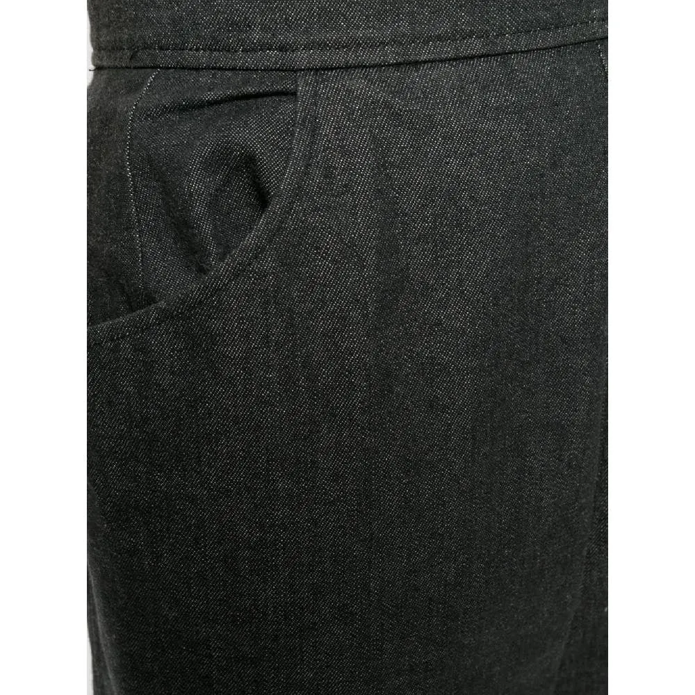 Yves Saint Laurent Grey Cropped Trousers - '80s Grey Cotton Good - Box View