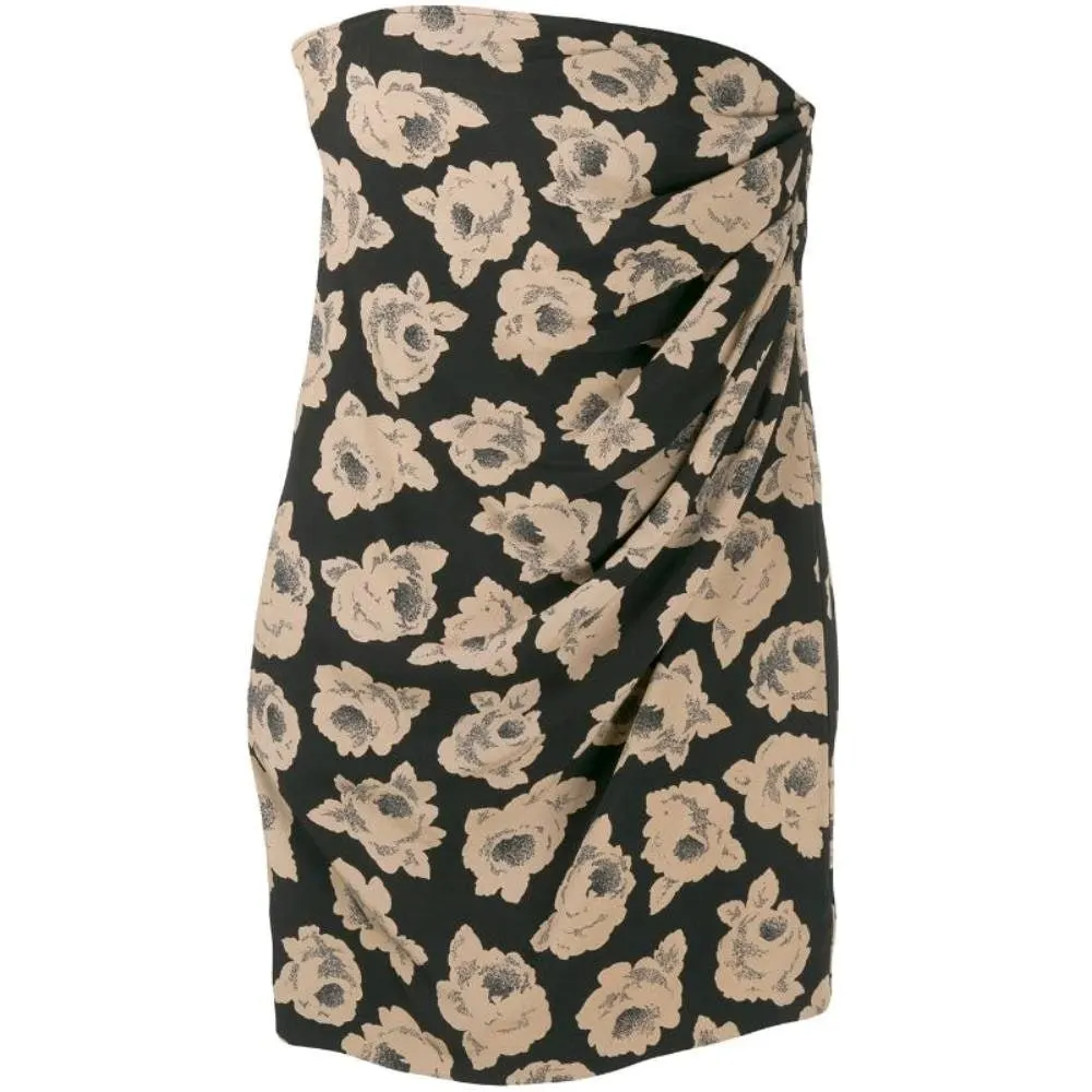 Ungaro Black Floral Silk Top - '90s Black Silk Good - Front View