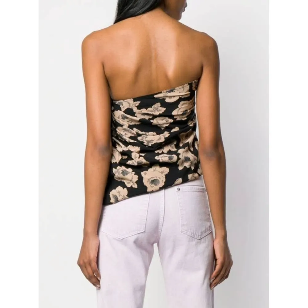 Ungaro Black Floral Silk Top - '90s Black Silk Good - Model View