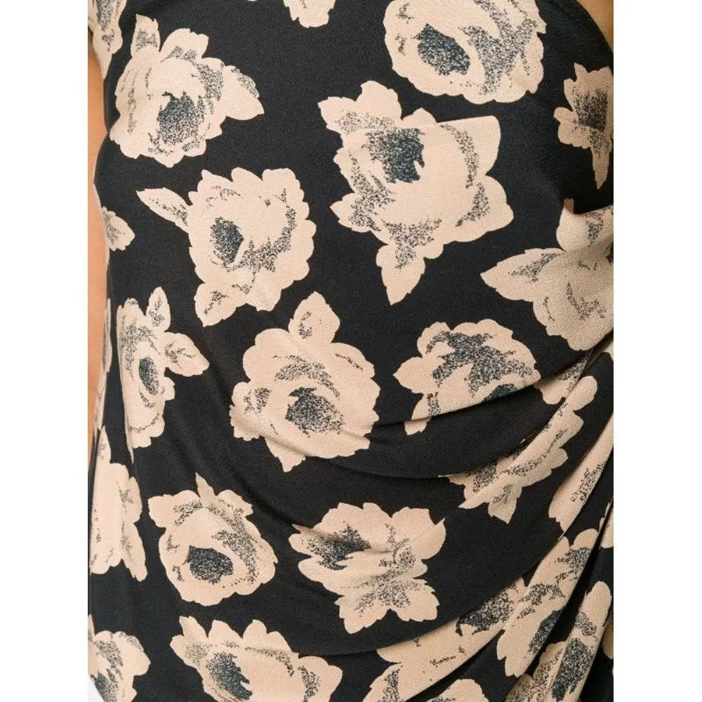 Ungaro Black Floral Silk Top - '90s Black Silk Good - Box View