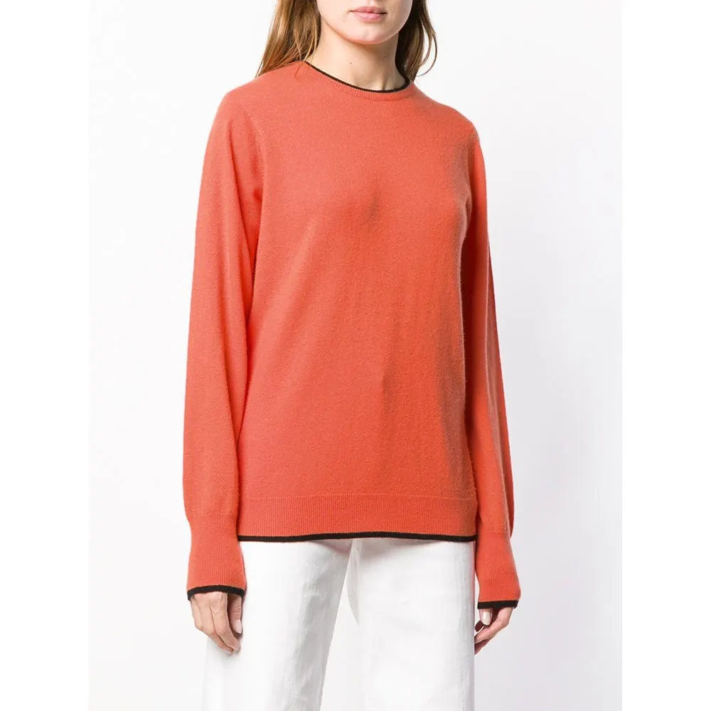 Saint Laurent Salmon Pink Cashmere Sweater - '90s Pink Wool Good - Inside View