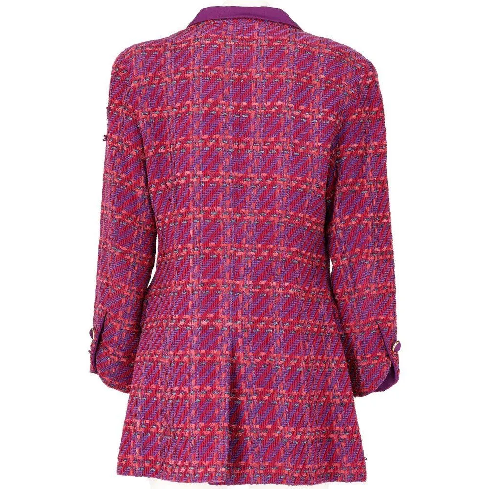 Nina Ricci Fuchsia Wool Jacket - '80s Red Wool Good - Back View