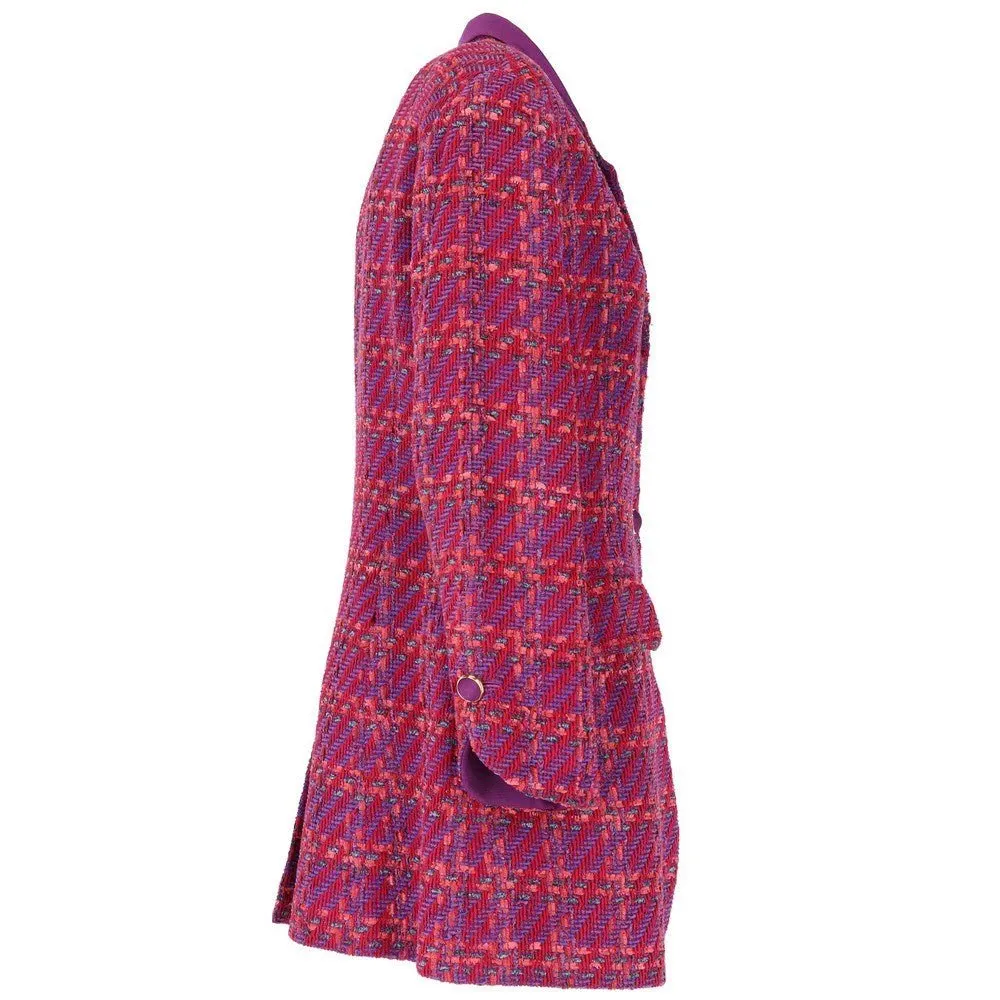 Nina Ricci Fuchsia Wool Jacket - '80s Red Wool Good - Inside View