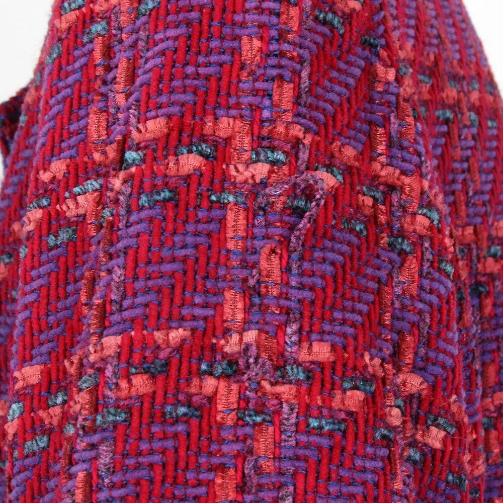 Nina Ricci Fuchsia Wool Jacket - '80s Red Wool Good - Model View