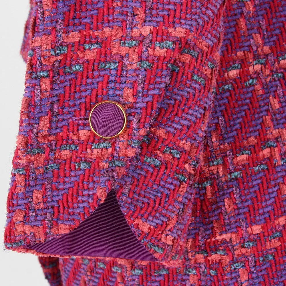 Nina Ricci Fuchsia Wool Jacket - '80s Red Wool Good - Box View