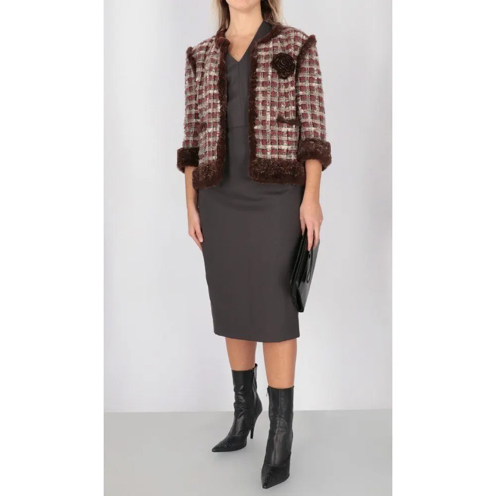 Chanel Burgundy Silk Jacket - 2000s Burgundy Silk Good - Back View