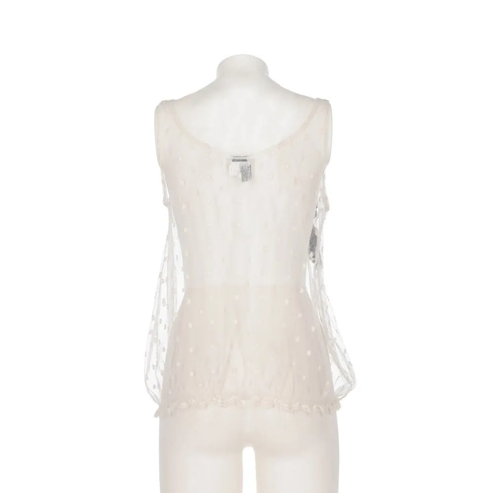 Chanel White Lace Tank Top - 2000s White Lace Good - Back View