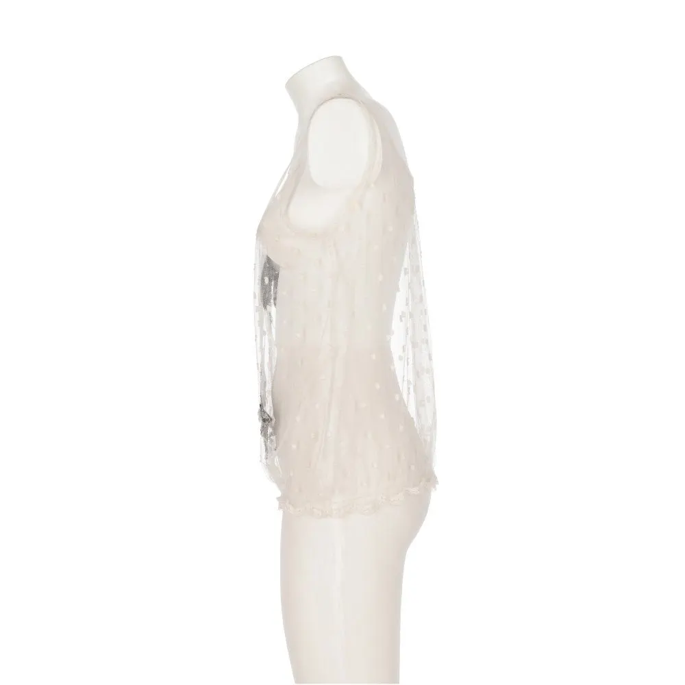 Chanel White Lace Tank Top - 2000s White Lace Good - Inside View