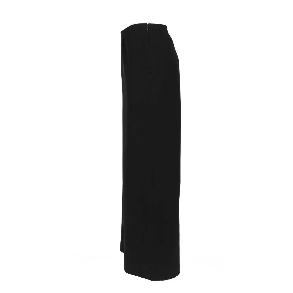 Chanel Black Wool Palazzo Trousers - 2000s Black Wool Good - Inside View