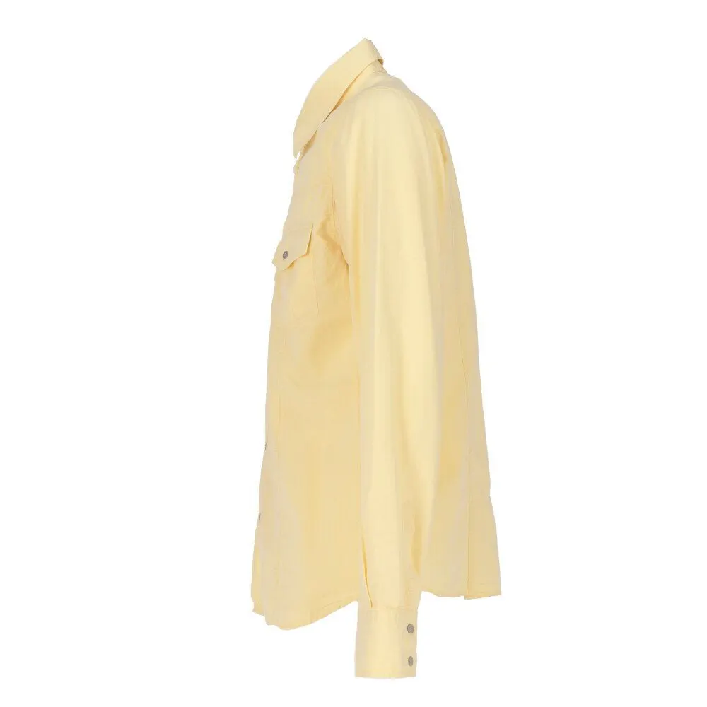 Versace Yellow Cotton Shirt - '90s Yellow Cotton Good - Inside View