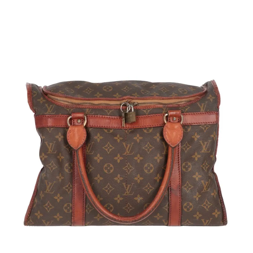 Louis Vuitton Monogram Hand Luggage - '70s Brown Canvas Good - Front View