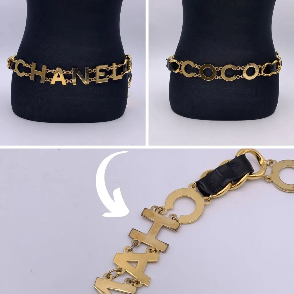 Chanel Belt Gold Leather Good - Model View
