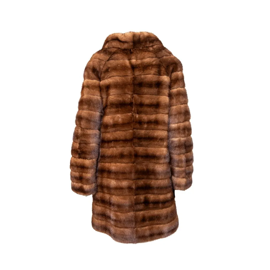 Unsigned Carlo Tivioli lined Fur Coat - '90s Red Good - Inside View