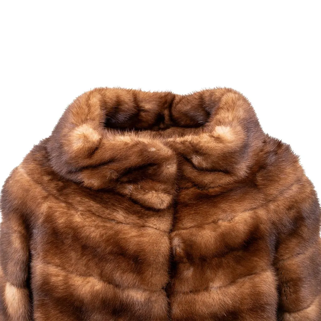 Unsigned Carlo Tivioli lined Fur Coat - '90s Red Good - Model View