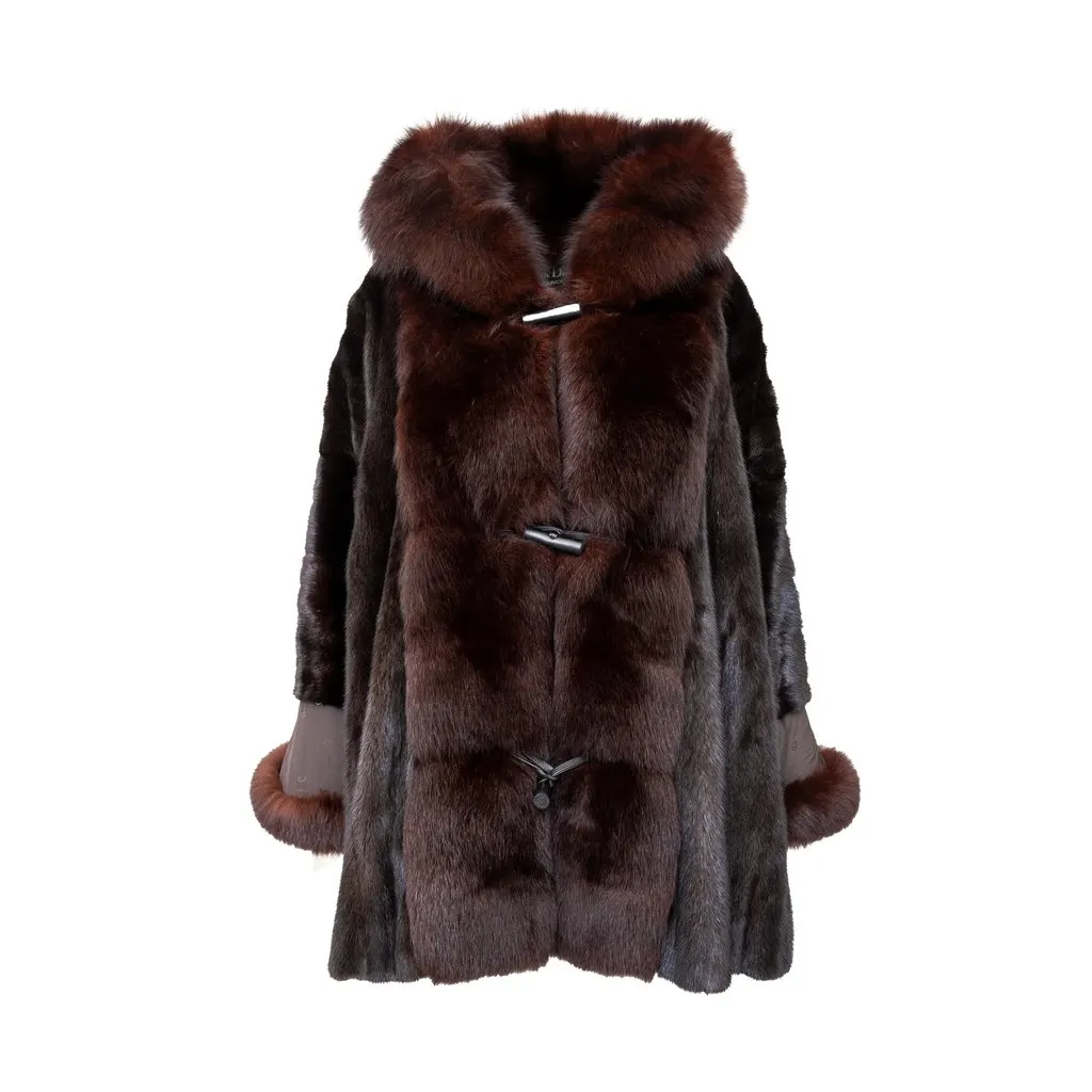 Dior Boutique Fourrure Fur Coat - '90s Red Leather Good - Front View