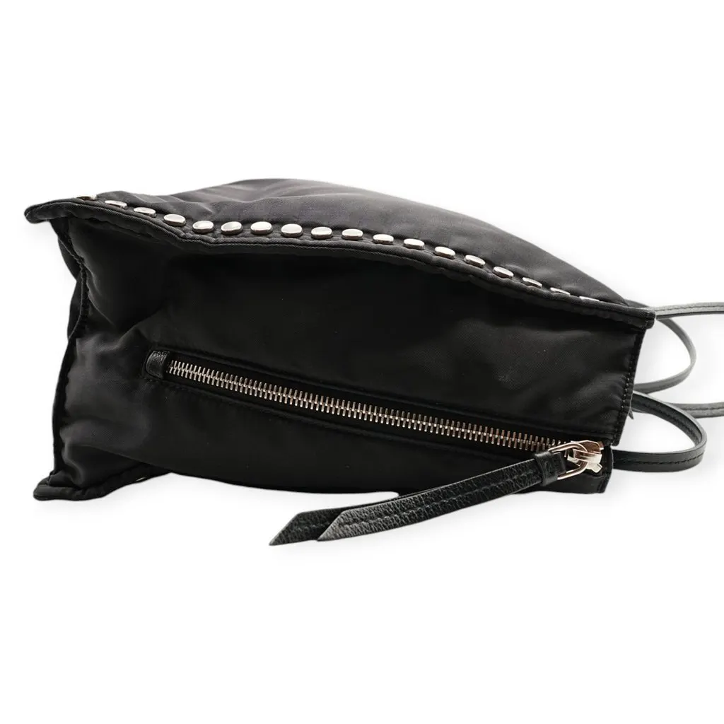 Prada Re-Nylon Black and Blue Riveted Tote Bag - '20s Black Good - Model View