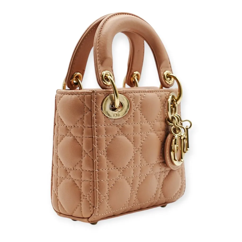 Dior Pink Micro Lady Dior Shoulder Bag - '20s Pink Leather Good - Back View