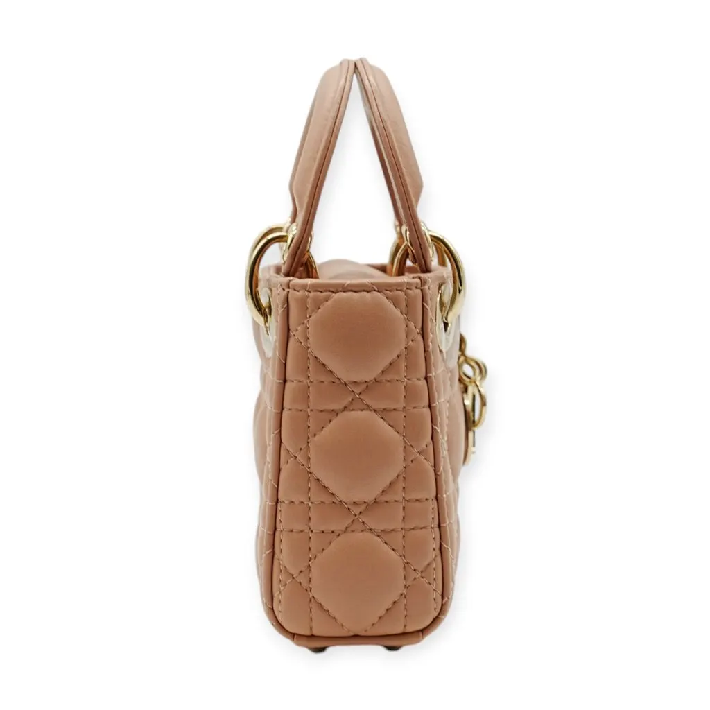 Dior Pink Micro Lady Dior Shoulder Bag - '20s Pink Leather Good - Inside View