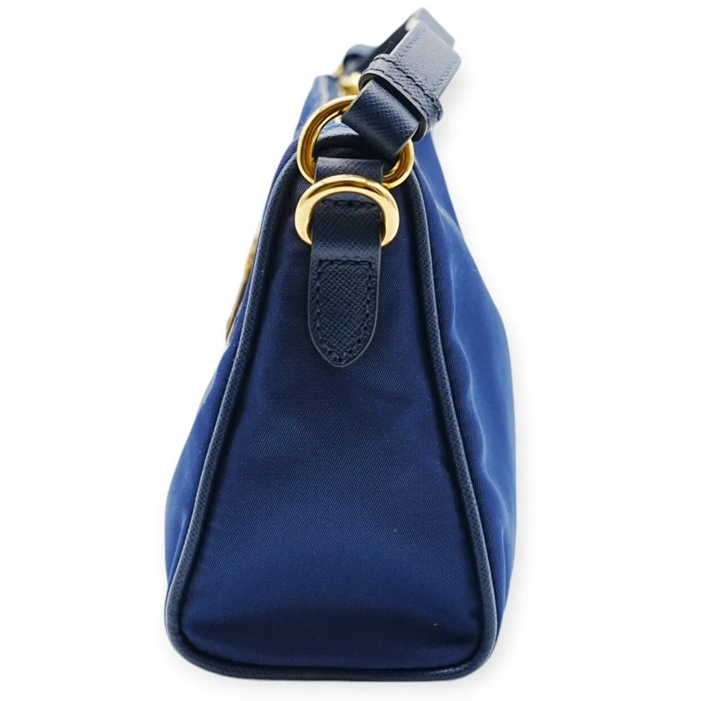 Prada Blue Nylon Shoulder Bag - '10s Blue Good - Inside View